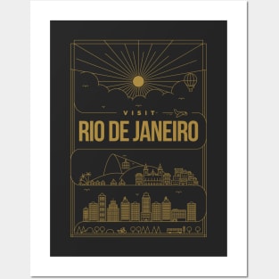 Rio de Janeiro Minimal Lineal Poster Posters and Art